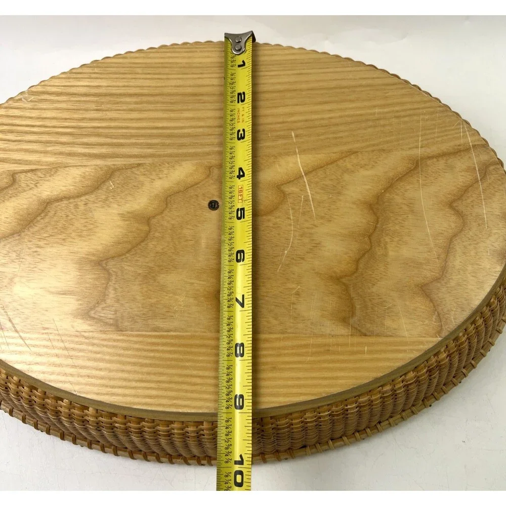 15 Inch Sectional Serving Tray/Plate White W/Wooden Holder